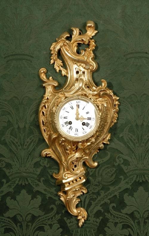 fig 1. **** SOLD **** Superb Antique French Cartel Clock - Beautiful Rococo design